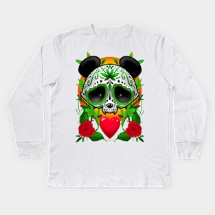 Dia Del Muerte Panda Kids Long Sleeve T-Shirt